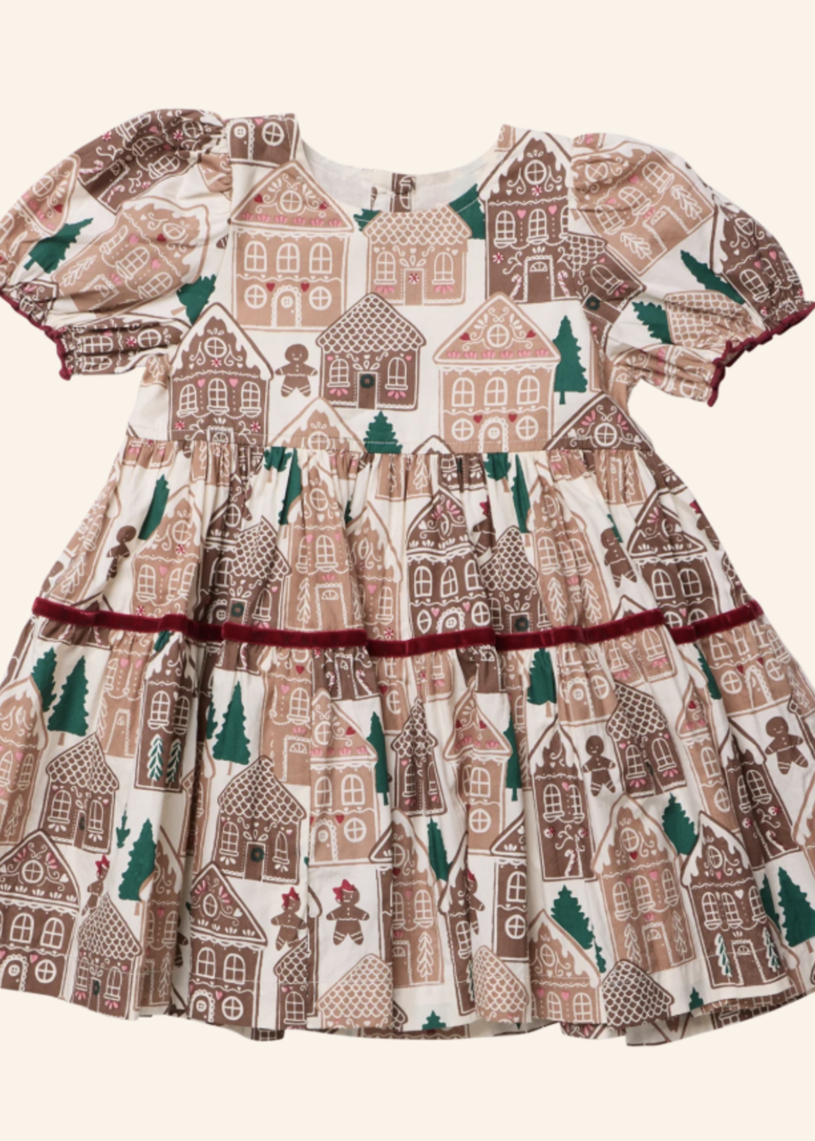 Pink Chicken girls eliza dress - gingerbread houses