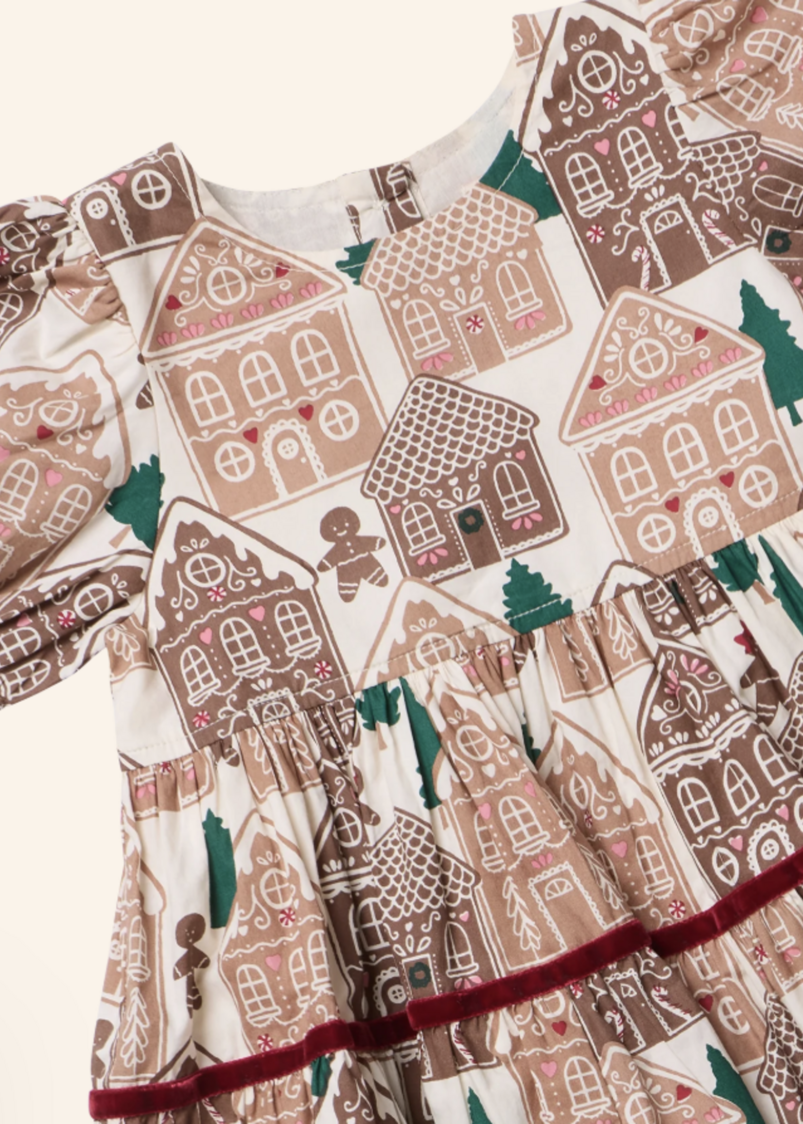 Pink Chicken girls eliza dress - gingerbread houses