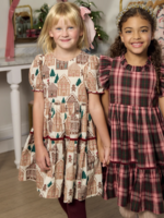 Pink Chicken girls eliza dress - gingerbread houses