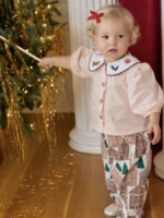 Pink Chicken baby girls noelle 2pc set - gingerbread houses