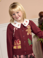 Pink Chicken girls constance sweater - holiday patches