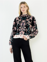 THML Clothing High Neck Long Sleeve Floral Sweater