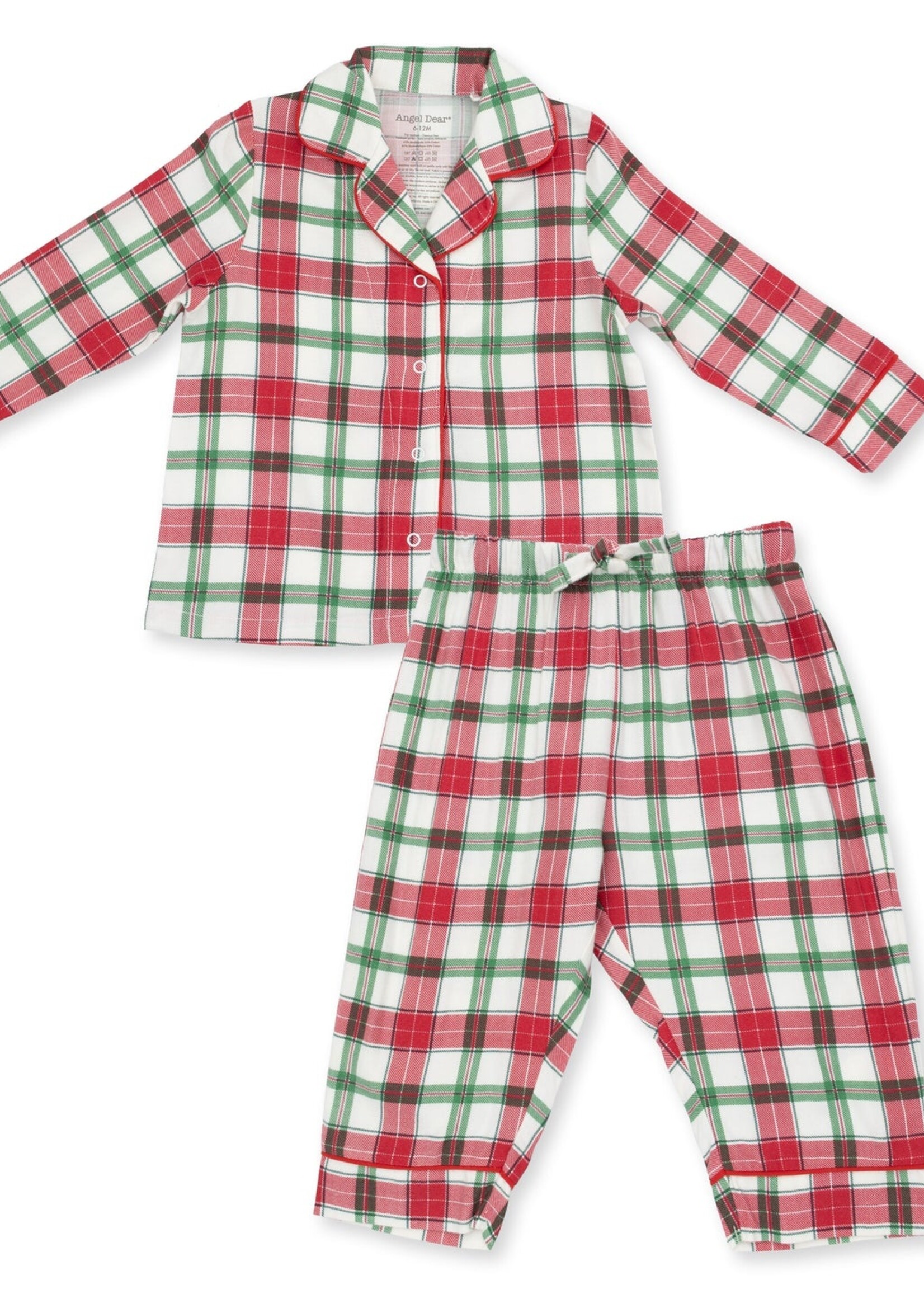 Angel Dear Holiday Plaid Kids Long Sleeve Coat Style w/Pant