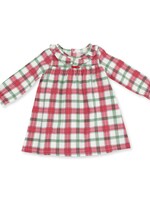 Angel Dear Holiday Plaid Long Sleeve Gown w/Ruffle Collar