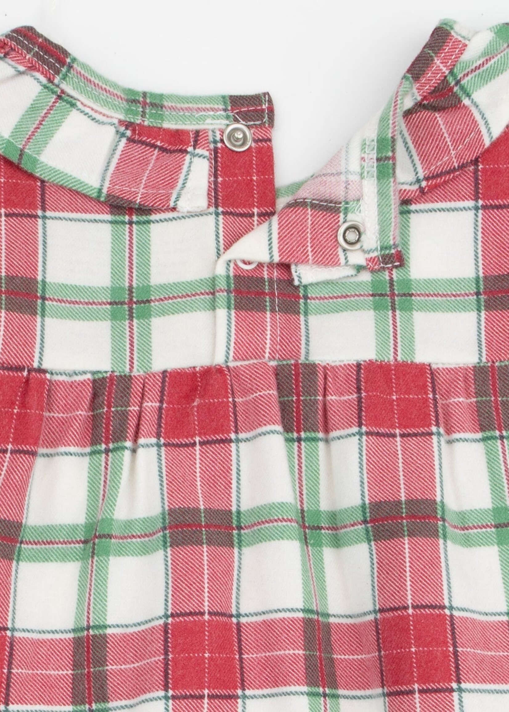 Angel Dear Holiday Plaid Long Sleeve Gown w/Ruffle Collar