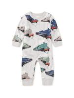 Tea Collection L/S POCKET BABY ROMPER GREAT RAILWAY JOURNEY