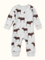 Tea Collection L/S POCKET BABY ROMPER MOOSE CROSSING