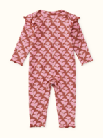 Tea Collection RUFFLE SHOULDER ROMPER STAMP HEIRLOOM FLORAL