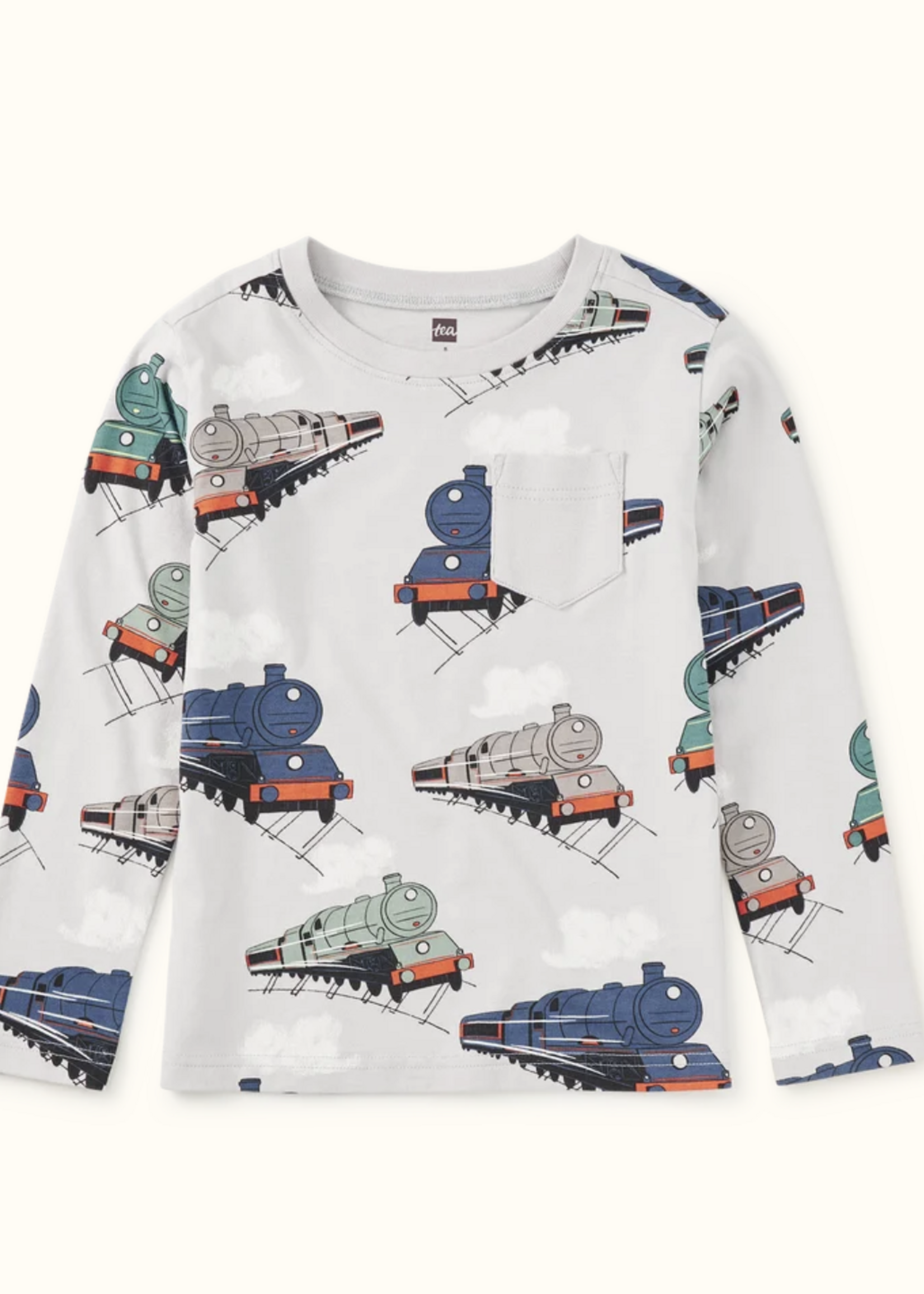 Tea Collection L/S PRINTED POCKET TEE GREAT RAILWAY JOURNEY