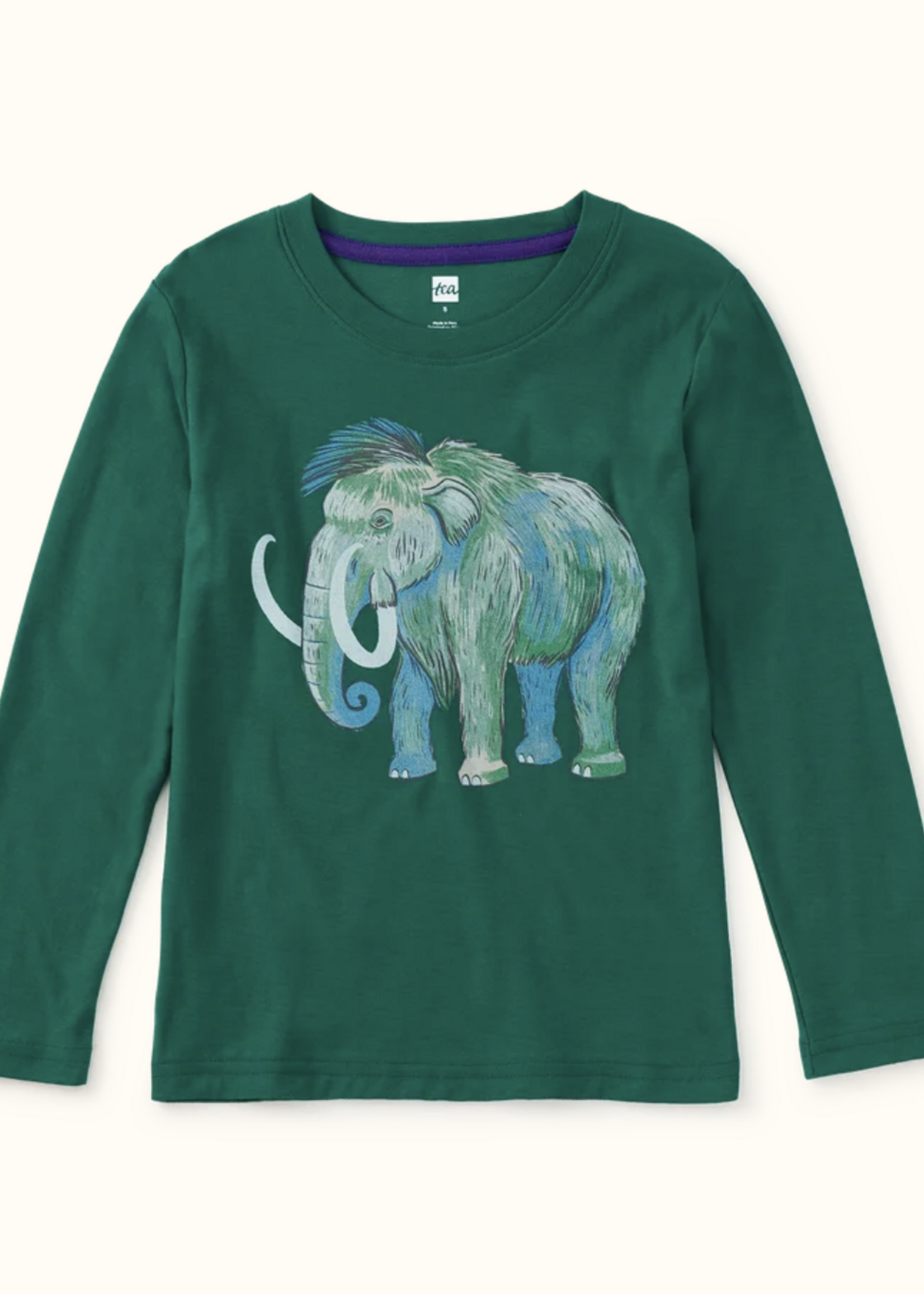 Tea Collection WOOLLY MAMMOTH GRAPHIC TEE EMERALD