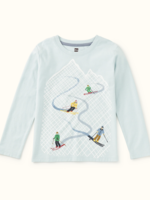 Tea Collection DOWNHILL RUN GRAPHIC TEE STERLING BLUE