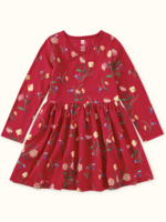 Tea Collection L/S WRAP NECK DRESS HOLLYHOCK GARDEN