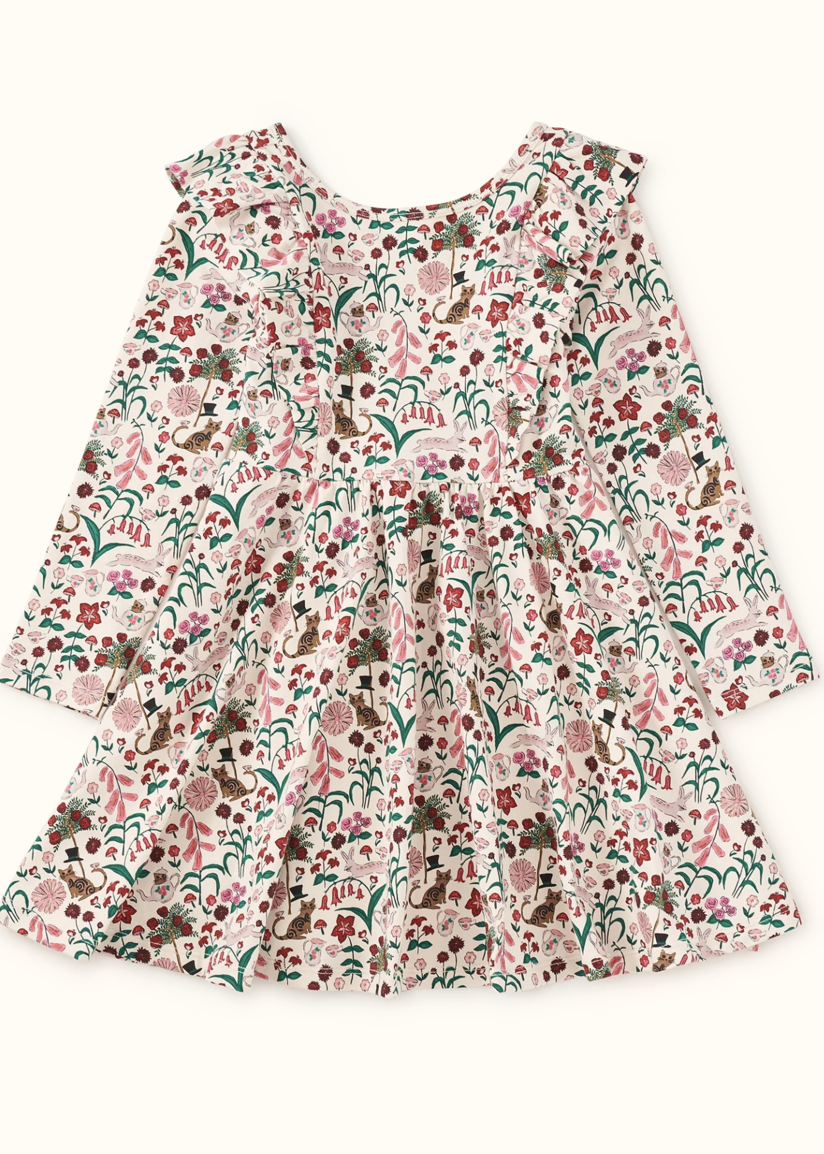 Tea Collection RUFFLE SHOULDER BALLET DRESS TEA PARTY FLORAL