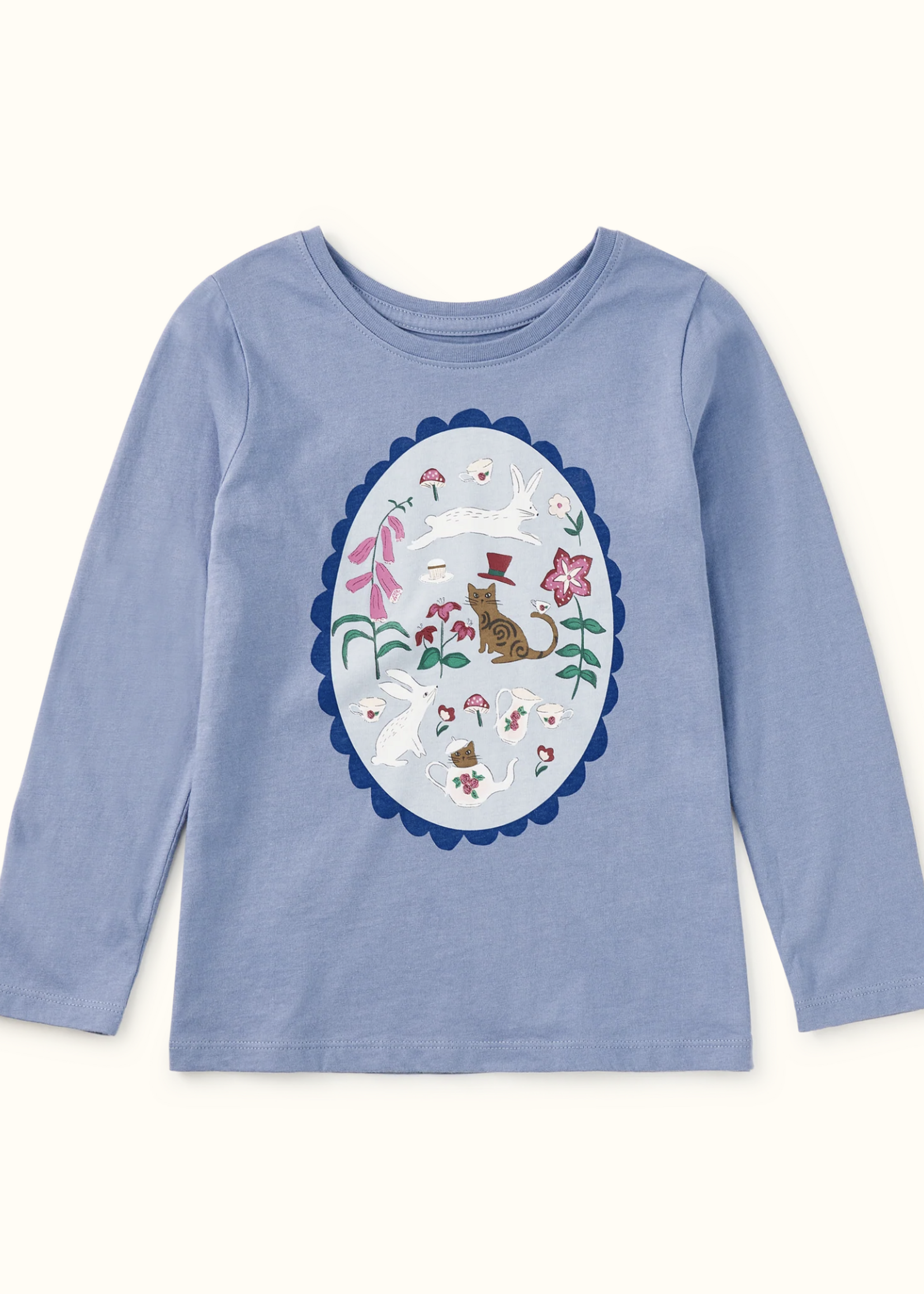 Tea Collection TEA PARTY VINGETTE GRAPHIC TEE SEAL GREY