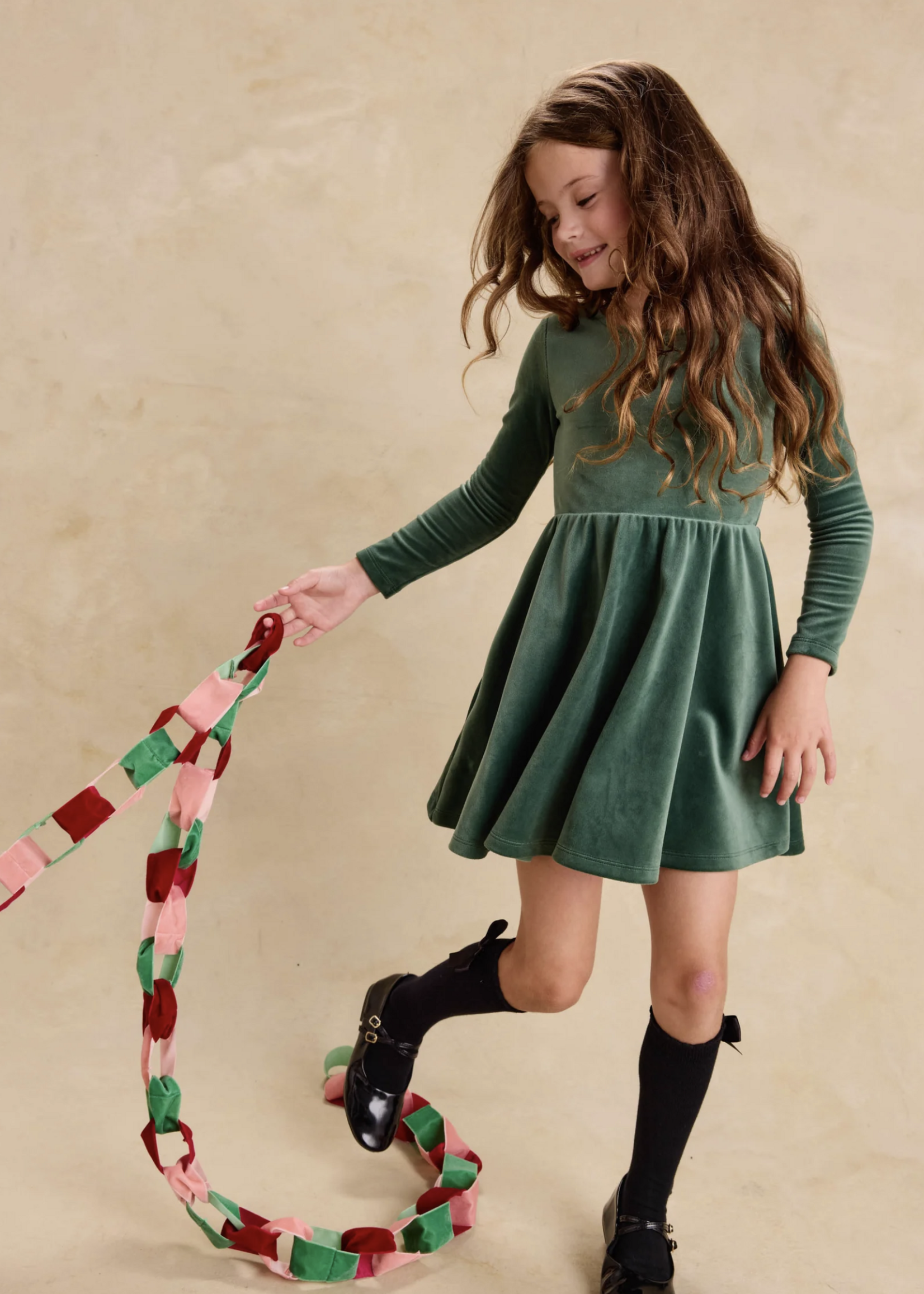 Tea Collection VELOUR BALLET DRESS PINENEEDLE