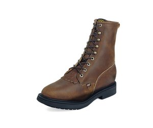 Justin 505 Brown Leather Lace Up Work Boots Heritage Logger USA Mens 10D Vintage Justin Boots 505 Men main image 2