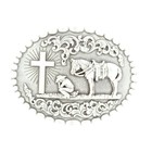 Nocona Oval Kneeling Cowboy Prayer Buckle