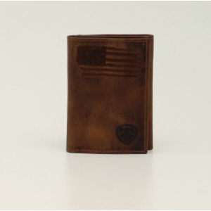 Ariat A3545402 - Patriot II Brown Trifold Wallet