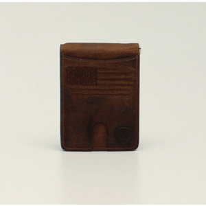 Ariat A3546002 - Patriot II Brown Bifold Money Clip Wallet