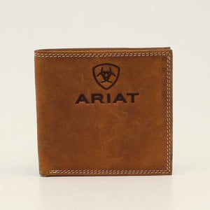 Ariat Embossed Logo Med. Brown Bifold Wallet