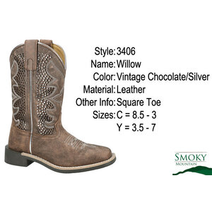Smoky Mountain Boots Children's Willow Square Toe Boot