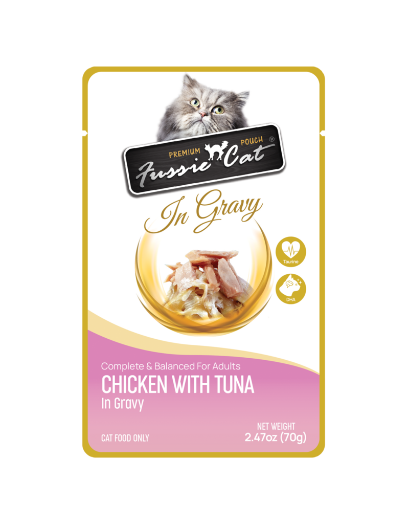 Fussie Cat Chicken with Tuna in Gravy Pouch 2.47oz