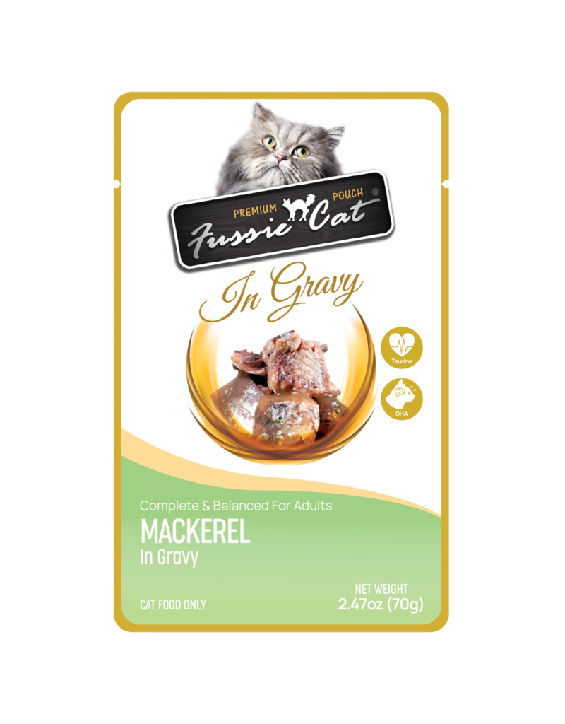 Fussie Cat Mackerel in Gravy Pouch 2.47oz