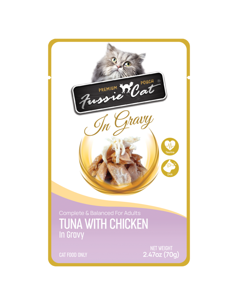 Fussie Cat Tuna with Chicken in Gravy Pouch 2.47oz