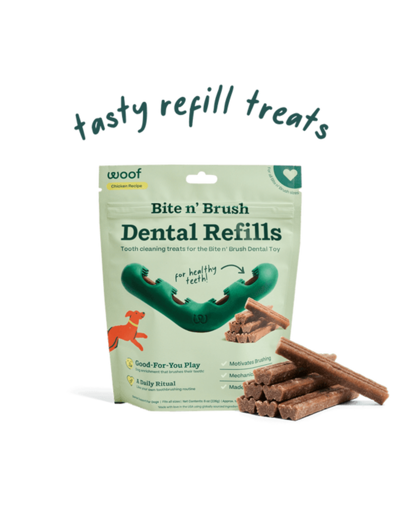 Woof Woof Bite N Brush Refills Chicken 18ct