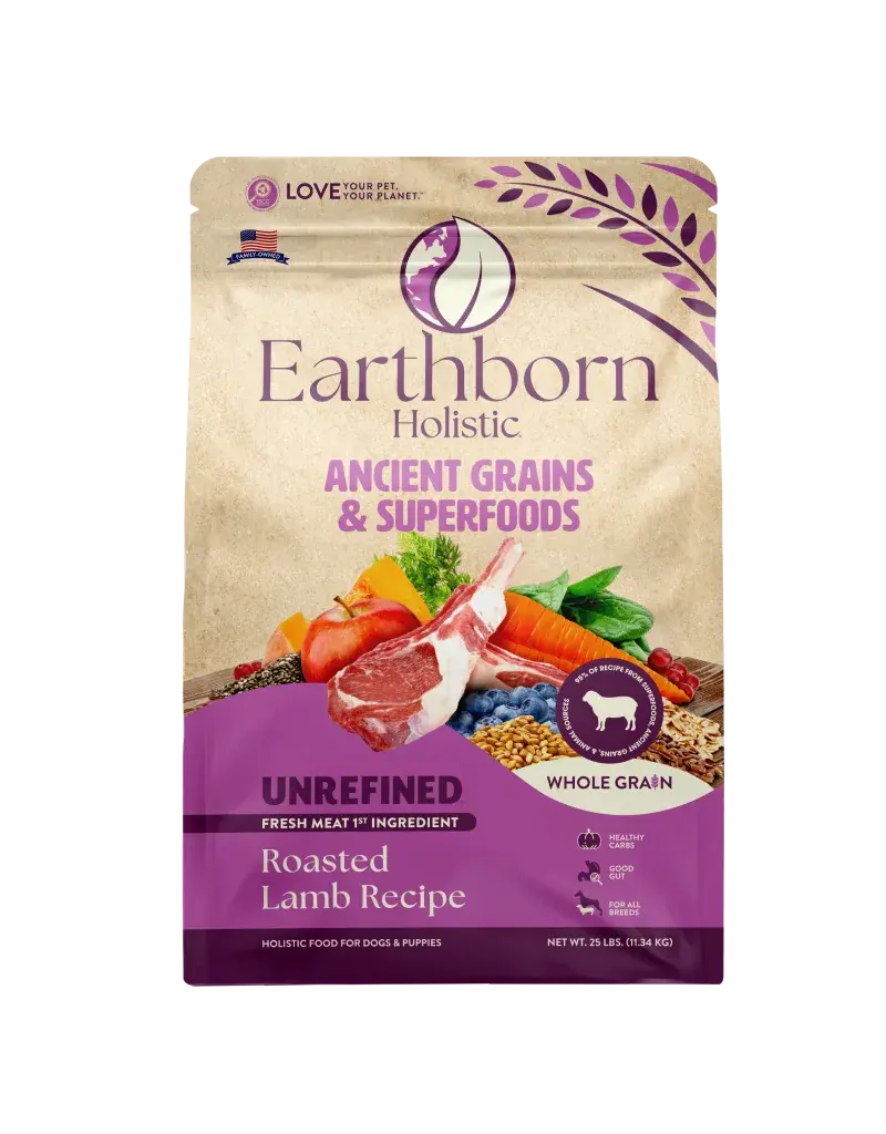 Earthborn Unrefined Roasted Lamb Dog 25 lb
