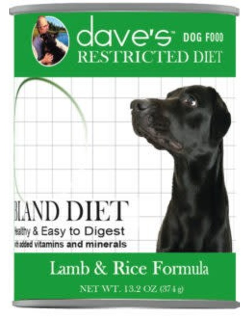 Dave's Dog Restricted Diet Bland Lamb & Rice 13.2oz