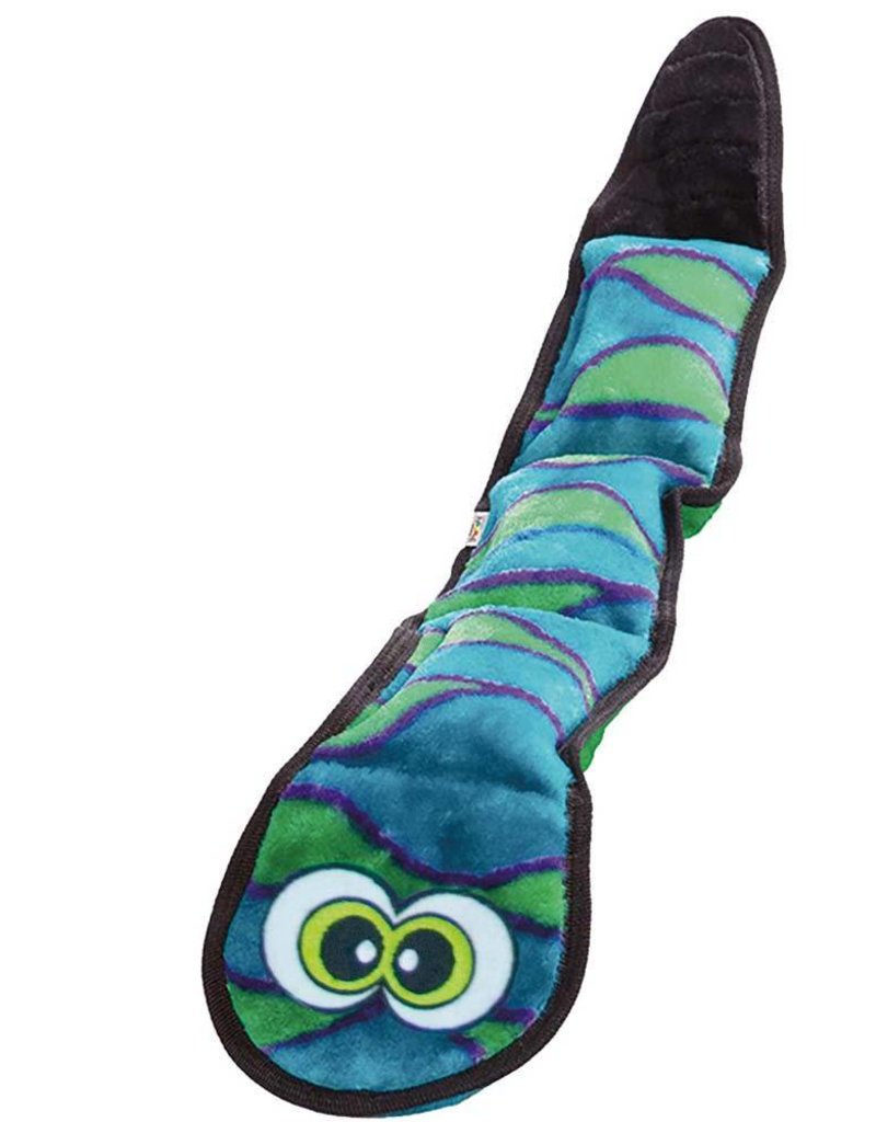 Outward Hound Invincibles Snake Blue & Green with 3 Squeakers