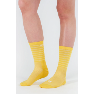Peppermint Cycling Peppermint Cycling Signature Socks Knit Stripes Lemon