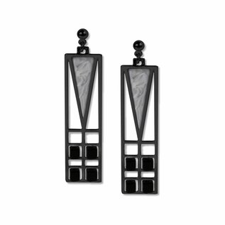 Light Screen Earrings - Silver/Black