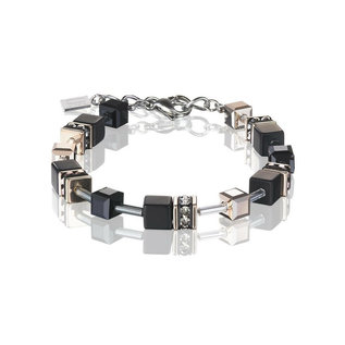 Coeur de Lion Bracelet: Onyx Cubes & Rose Gold