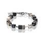 Coeur de Lion Bracelet: Onyx Cubes & Rose Gold