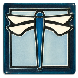 Motawi Tile:  Dragonfly Light Blue