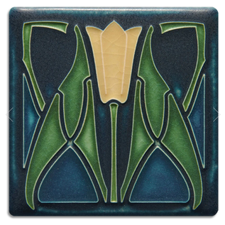 Motawi Tile: Lotus Indigo