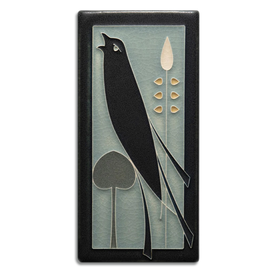 Motawi Tile: Songbird (Facing Left) Grey Blue