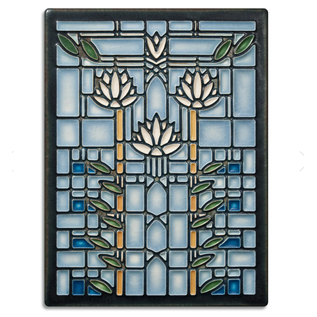 Motawi Tile: Waterlilies Light Blue