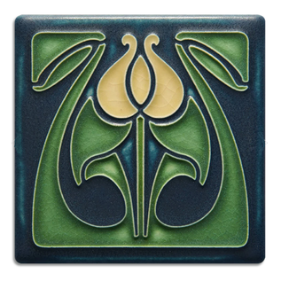 Motawi Tile: Tulip Bud Indigo