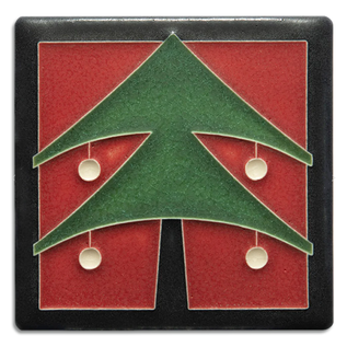 Motawi Tile: Christmas Tree Red