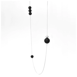 Bubbles Versatile Necklace (Silver Black)