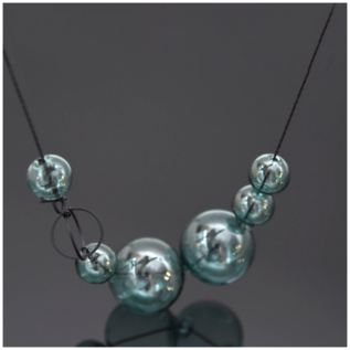 Orbits Necklace (Glass Aqua)