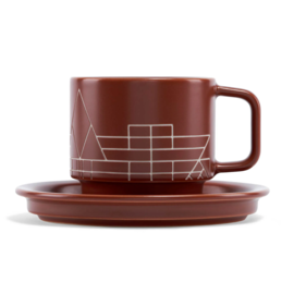 FRANK LLOYD WRIGHT TERRA STONEWARE TEACUP AND SAUCER