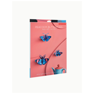 3D Peacock Butterflies, set of 3