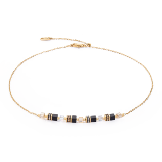 Coeur de Lion Necklace: Mini Cubes & Chain gold-black