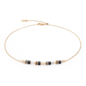Coeur de Lion Necklace: Mini Cubes & Chain gold-black