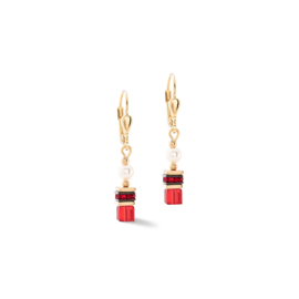 Coeur De Lion Earrings: Sparkling Princess gold-red