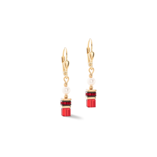 Coeur De Lion Earrings: Sparkling Princess gold-red